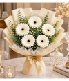 Pure White Gerbera Elegance (5 White Gerberas)