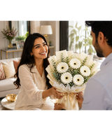 Pure White Gerbera Elegance (5 White Gerberas)