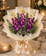 Royal Purple Orchid Bouquet (5 Purple Dendrobium Orchids)