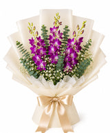 Royal Purple Orchid Bouquet (5 Purple Dendrobium Orchids)