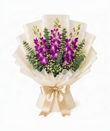Royal Purple Orchid Bouquet (5 Purple Dendrobium Orchids)