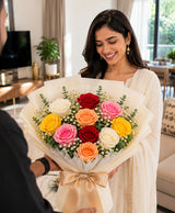 Pastel Love Bouquet (10 Mixed Roses)