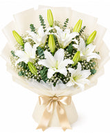 Pure White Lily Elegance (10 White Oriental Lilies)