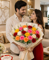 Rainbow Romance Bouquet (20 Mixed Roses)