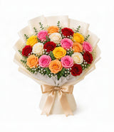 Rainbow Romance Bouquet (20 Mixed Roses)