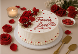 Forever Love Red Rose Vanilla Cream Cake