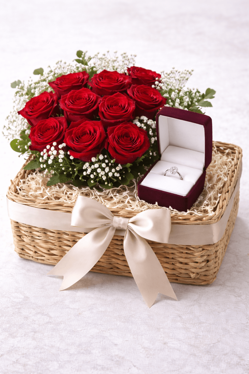 Forever Yours Proposal Rose Basket