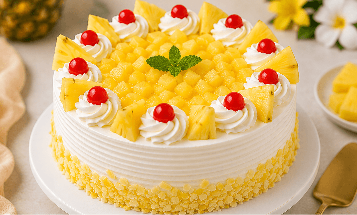 Fresh Pineapple Delight Cream Cake