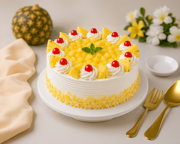 Fresh Pineapple Delight Cream Cake