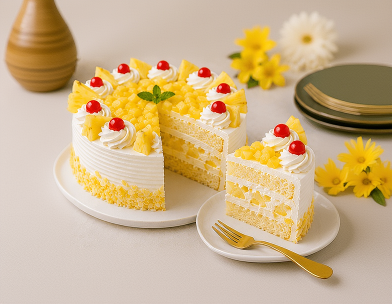 Fresh Pineapple Delight Cream Cake