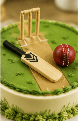 Game On Cricket Theme Birthday Cake