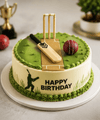 Game On Cricket Theme Birthday Cake