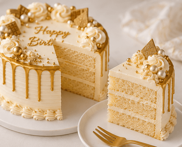 Golden Drip Celebration Cake