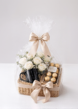 Golden Moments Rose & Ferrero Gift Basket
