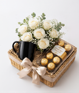 Golden Moments Rose & Ferrero Gift Basket