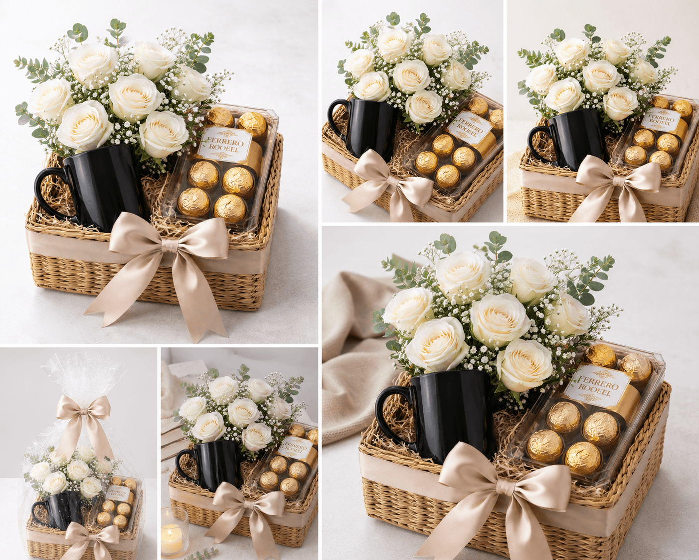 Golden Moments Rose & Ferrero Gift Basket
