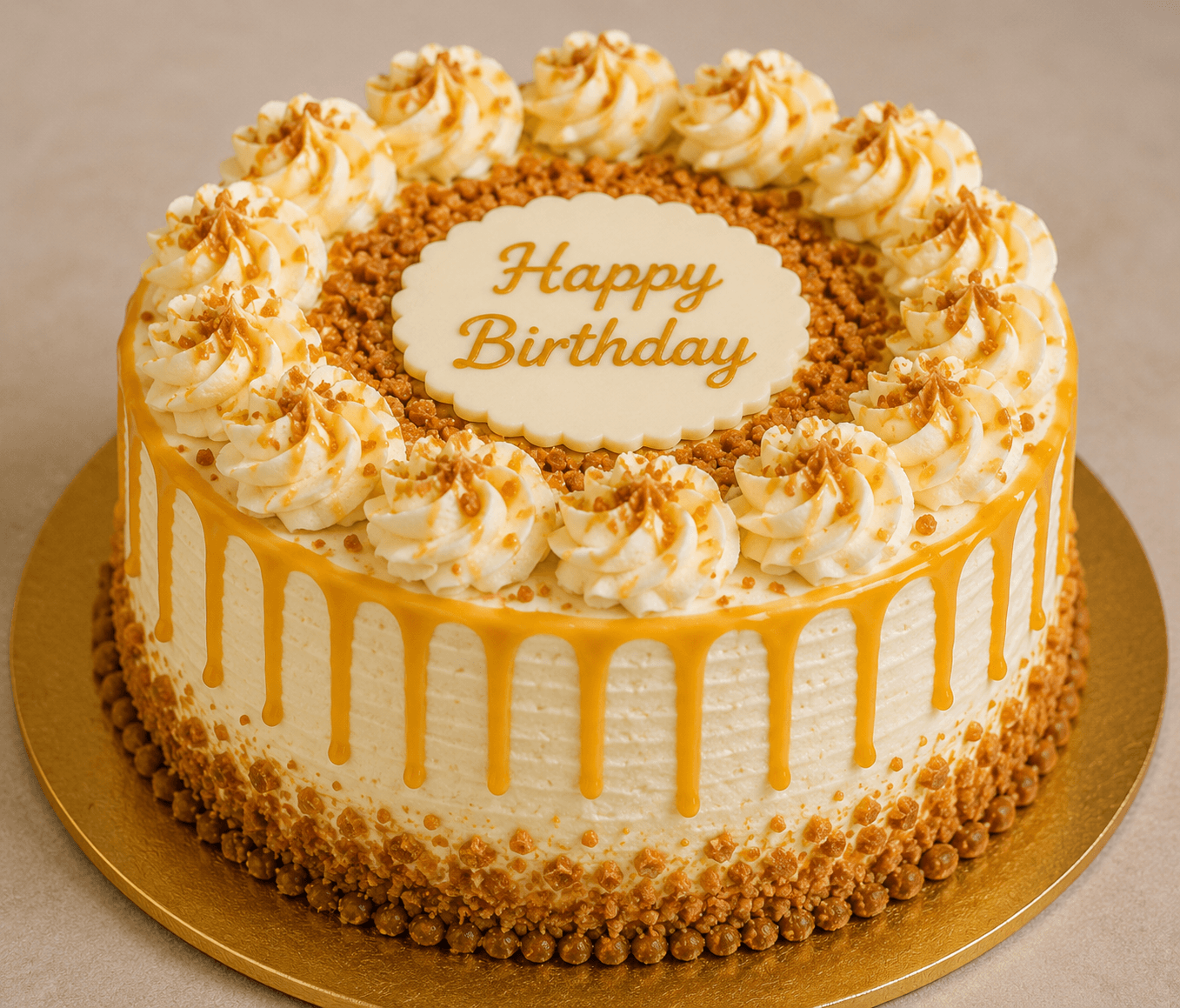 Golden Roses & Butterscotch Birthday Celebration Combo