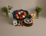 Graduation Success Cake & Mixed Roses Celebration Combo