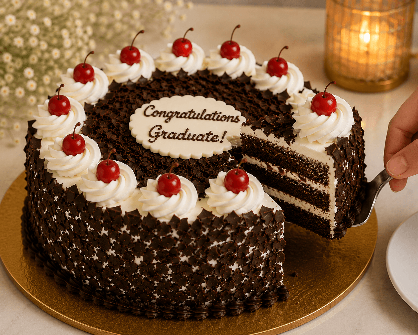 Graduation Success Cake & Mixed Roses Celebration Combo