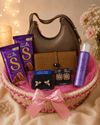 Premium Ladies Fashion Gift Hamper with Handbag, Wallet & Chocolates