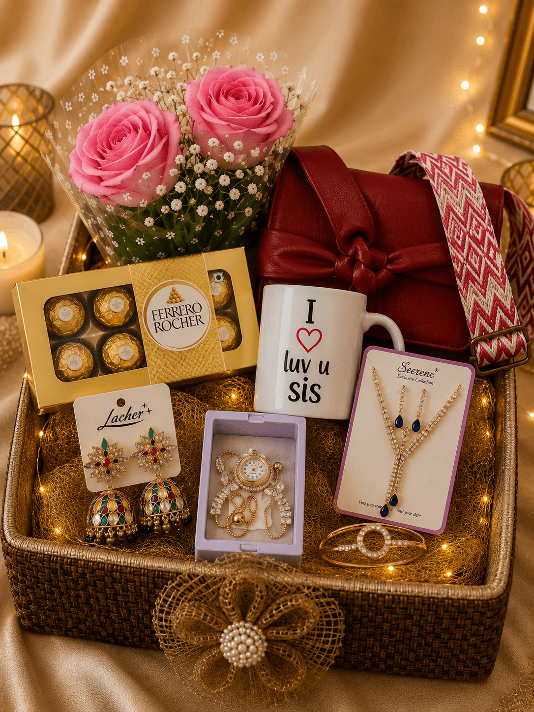 Luxury Red Handbag & Ferrero Rocher Gift Hamper