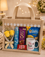 Friendship Day Best Friend Gift Hamper with Personalized Mug, Yellow Roses & Chocolates