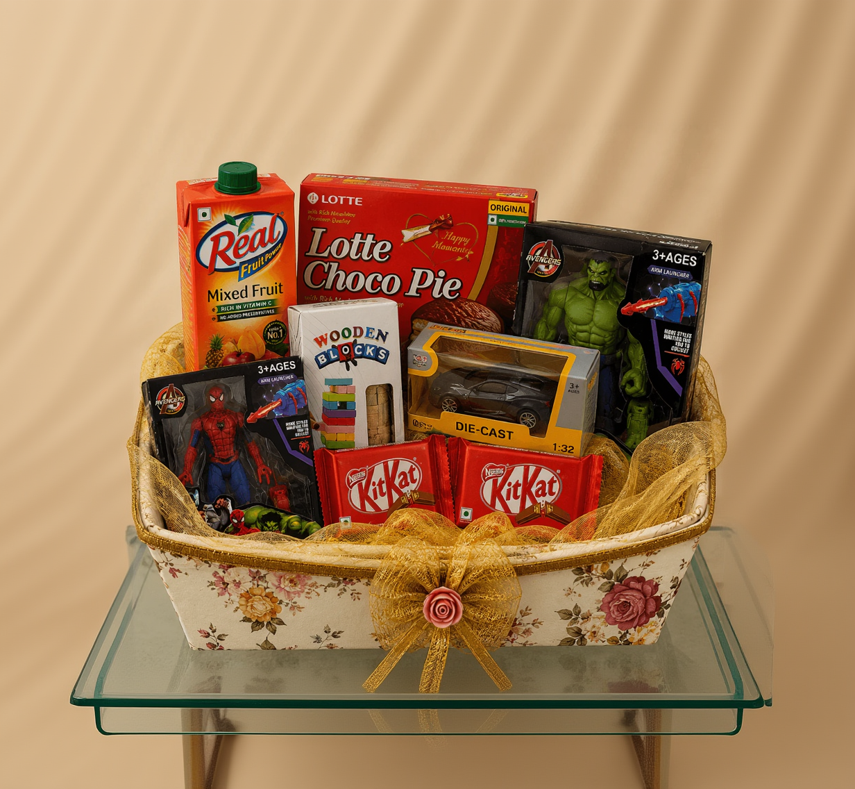 Superhero Adventure Kids Gift Hamper with Action Figures, Toys & Treats