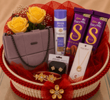 Luxury Women's Fashion Gift Hamper with Sling Bag, Jewellery & Chocolates