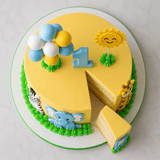 Jungle Safari First Birthday Fondant Cake