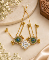 Kashmiri Peacock Eye Gold-Tone Adjustable Watch Bracelet
