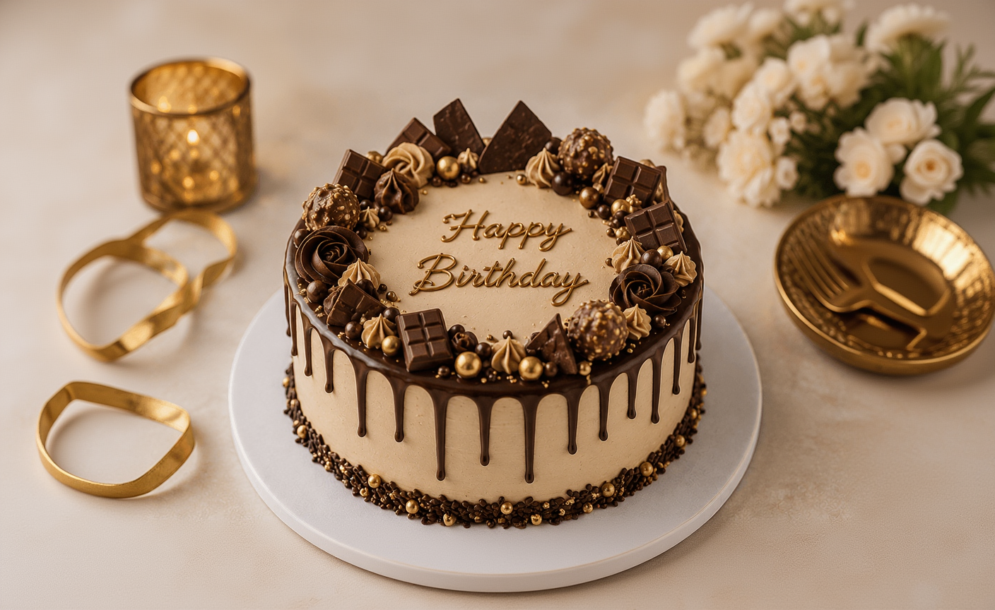 Luxury Birthday Drip Cake