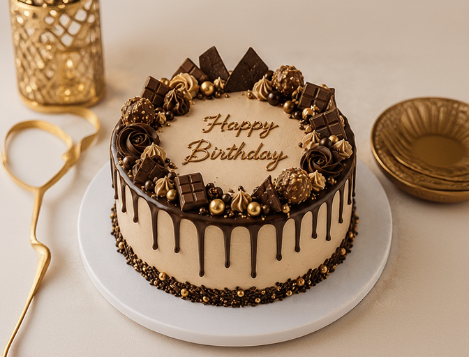 Luxury Birthday Drip Cake