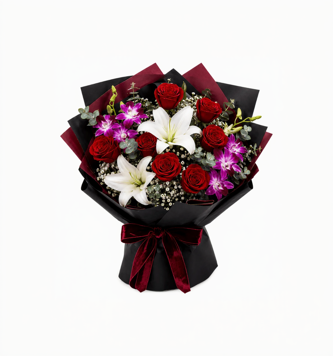 Luxury Mixed Flowers & Chocolate Truffle Cake Combo