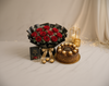 Luxury Red Roses, Chocolate Cake & Ferrero Rocher Birthday Combo