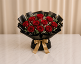Luxury Red Roses, Chocolate Cake & Ferrero Rocher Birthday Combo