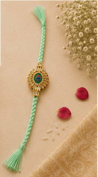 Mint Green Evil Eye Designer Rakhi