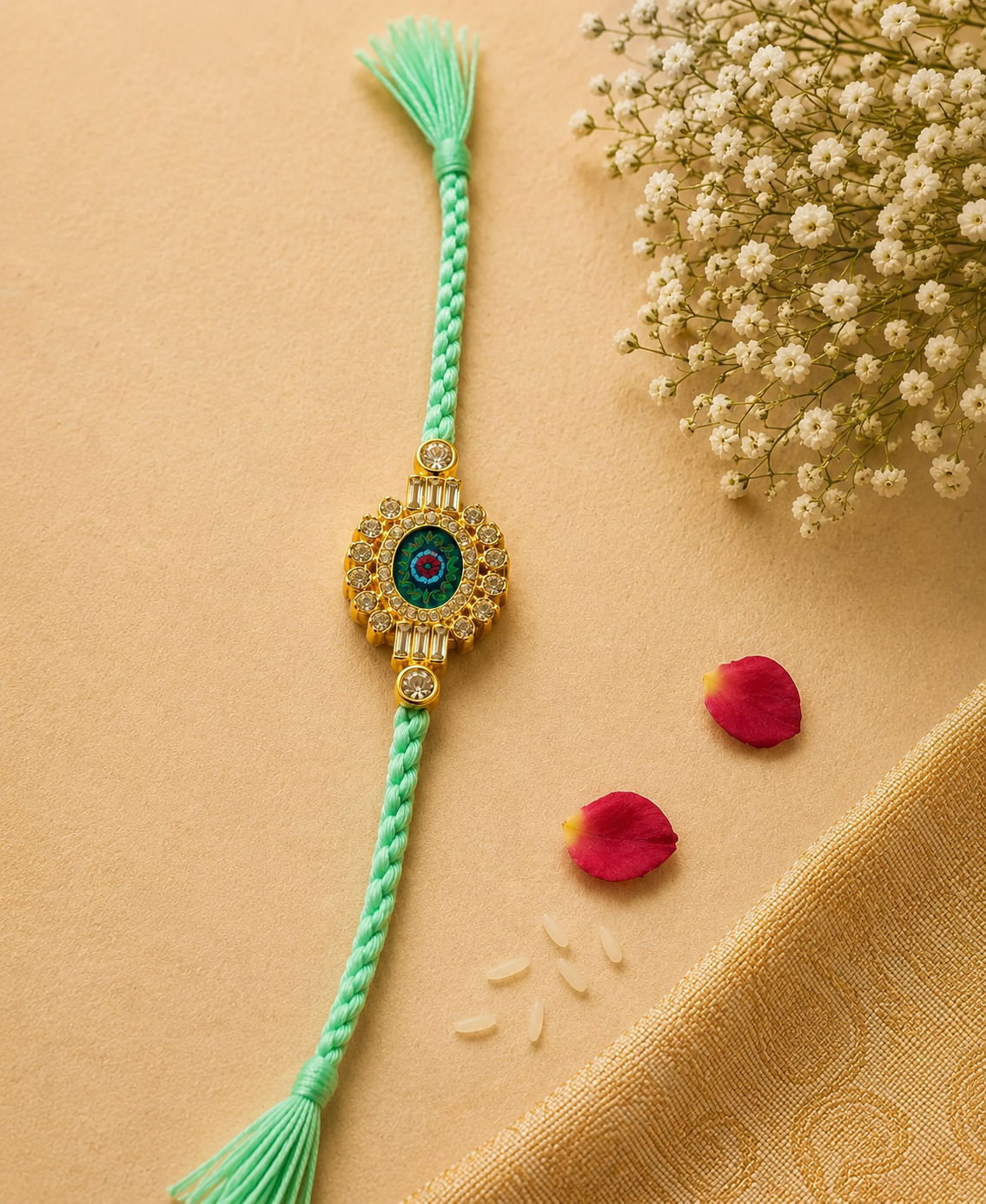Mint Green Evil Eye Designer Rakhi