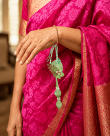 Mint Green Floral Designer Lumba Rakhi