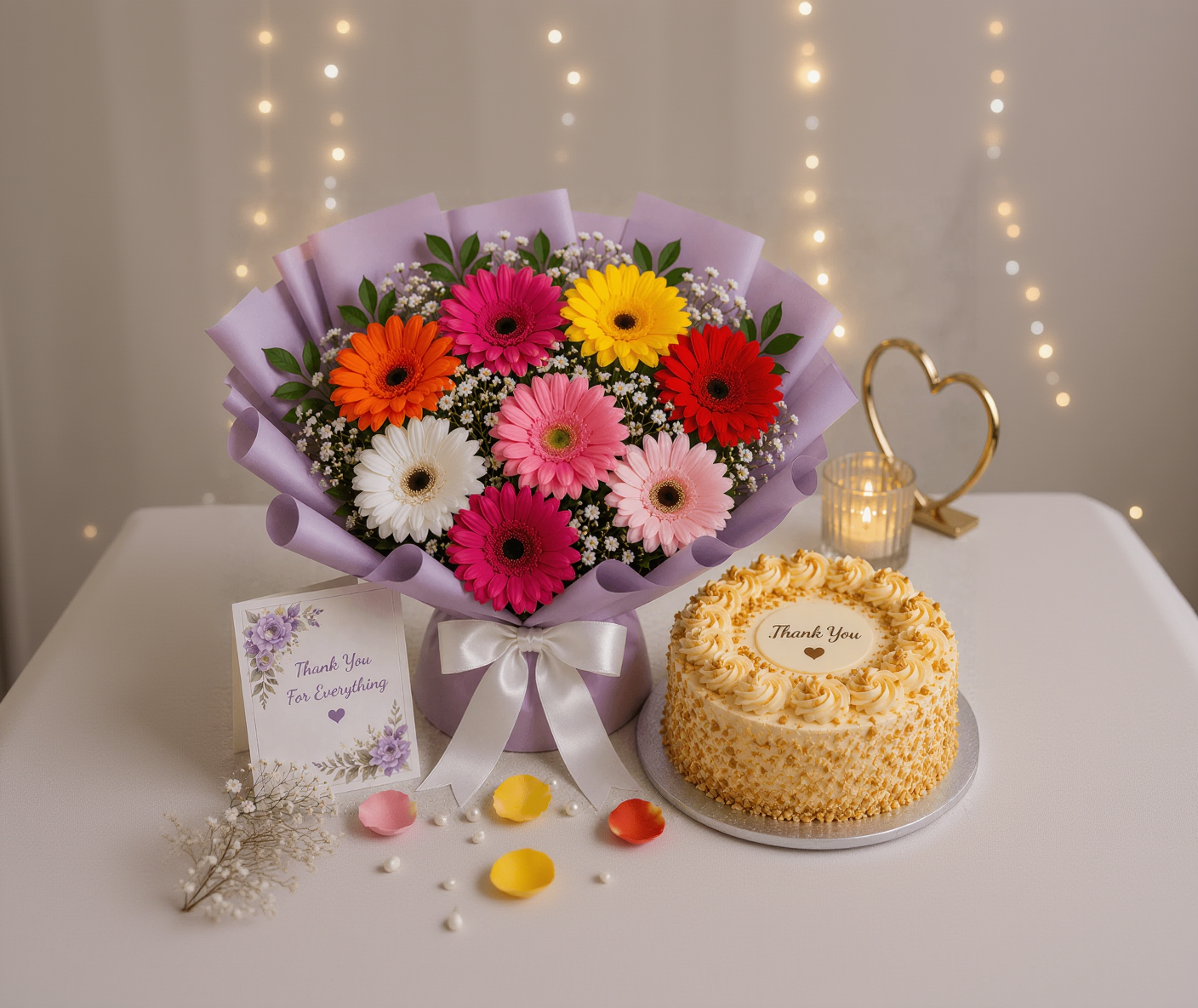 Mixed Gerberas & Butterscotch Thank You Celebration Combo