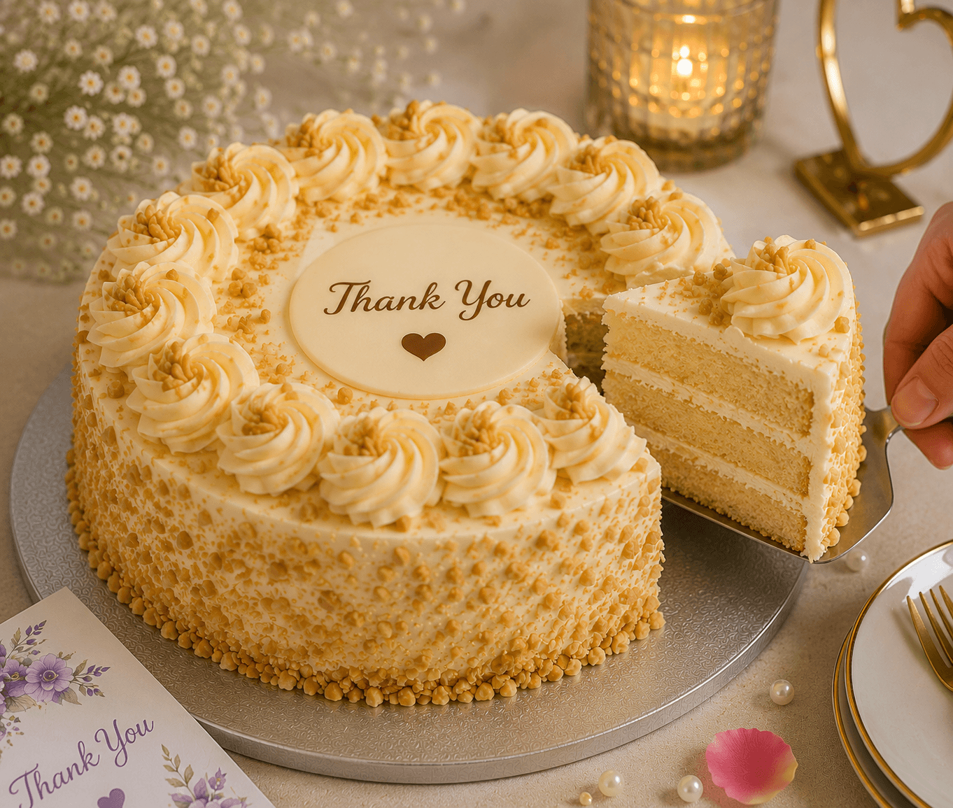 Mixed Gerberas & Butterscotch Thank You Celebration Combo