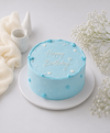 Pastel Blue Happy Birthday Cake