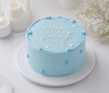 Pastel Blue Happy Birthday Cake