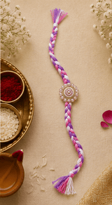 Pastel Braided Pearl Designer Rakhi