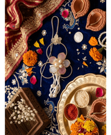 Pastel Floral Pearl Designer Lumba Rakhi