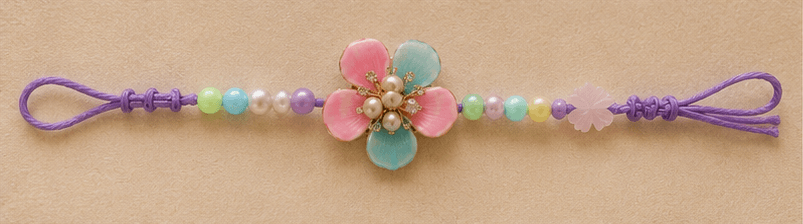 Pastel Floral Pearl Designer Rakhi