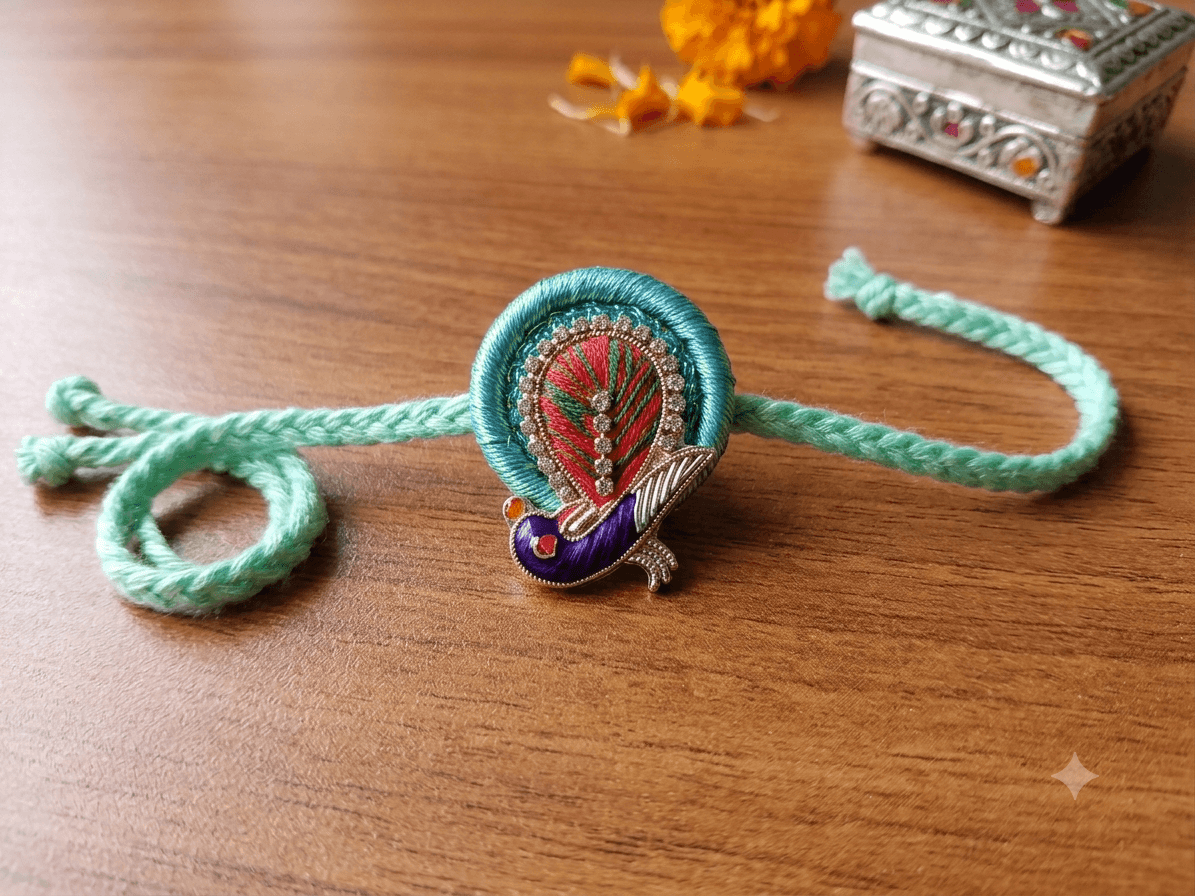 Peacock Feather Designer Rakhi