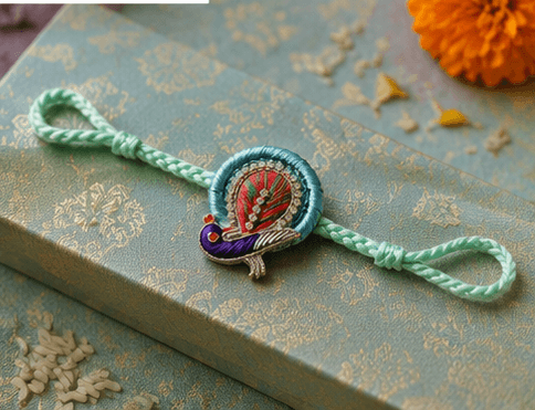 Peacock Feather Designer Rakhi