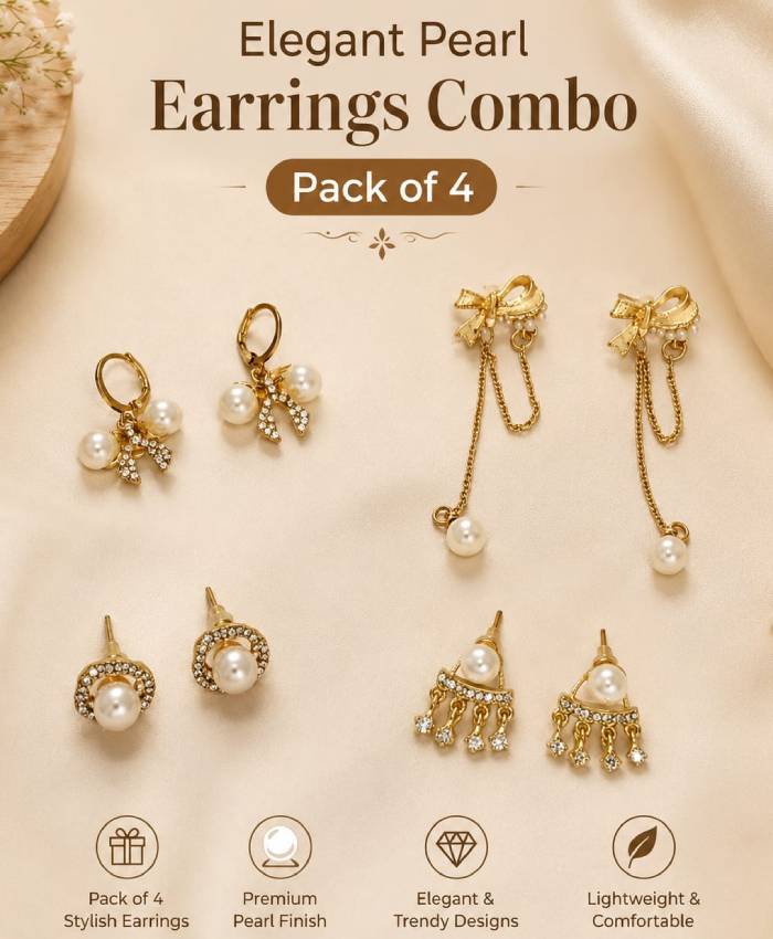 Pearl Elegance Four-Pair Earring Set