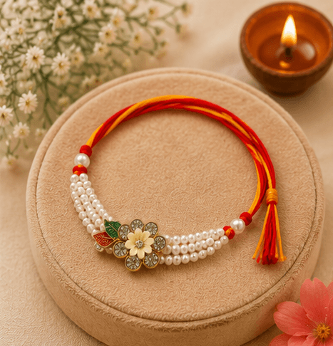 Pearl Floral Designer Rakhi