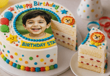 Personalized Birthday Star Photo Vanilla Cake